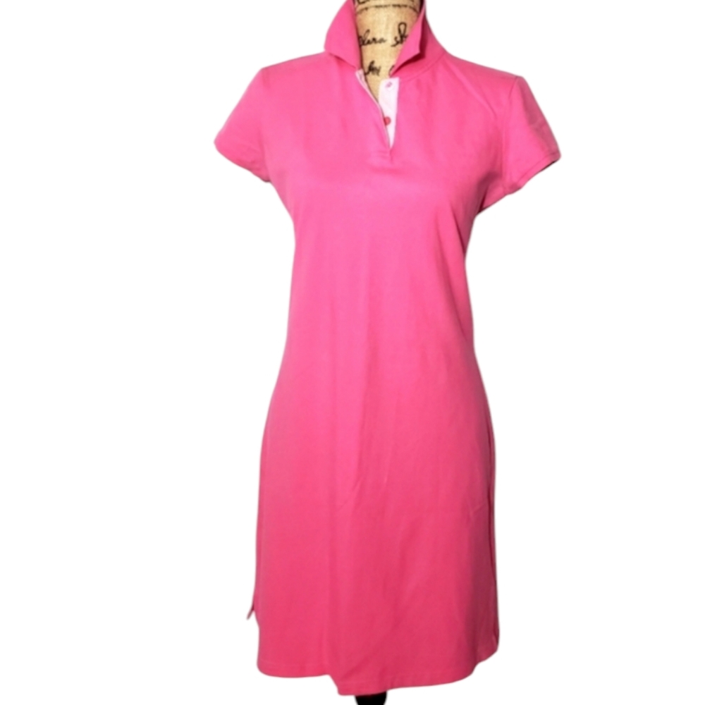 St Tropez West Pink Knit Shirt Dress